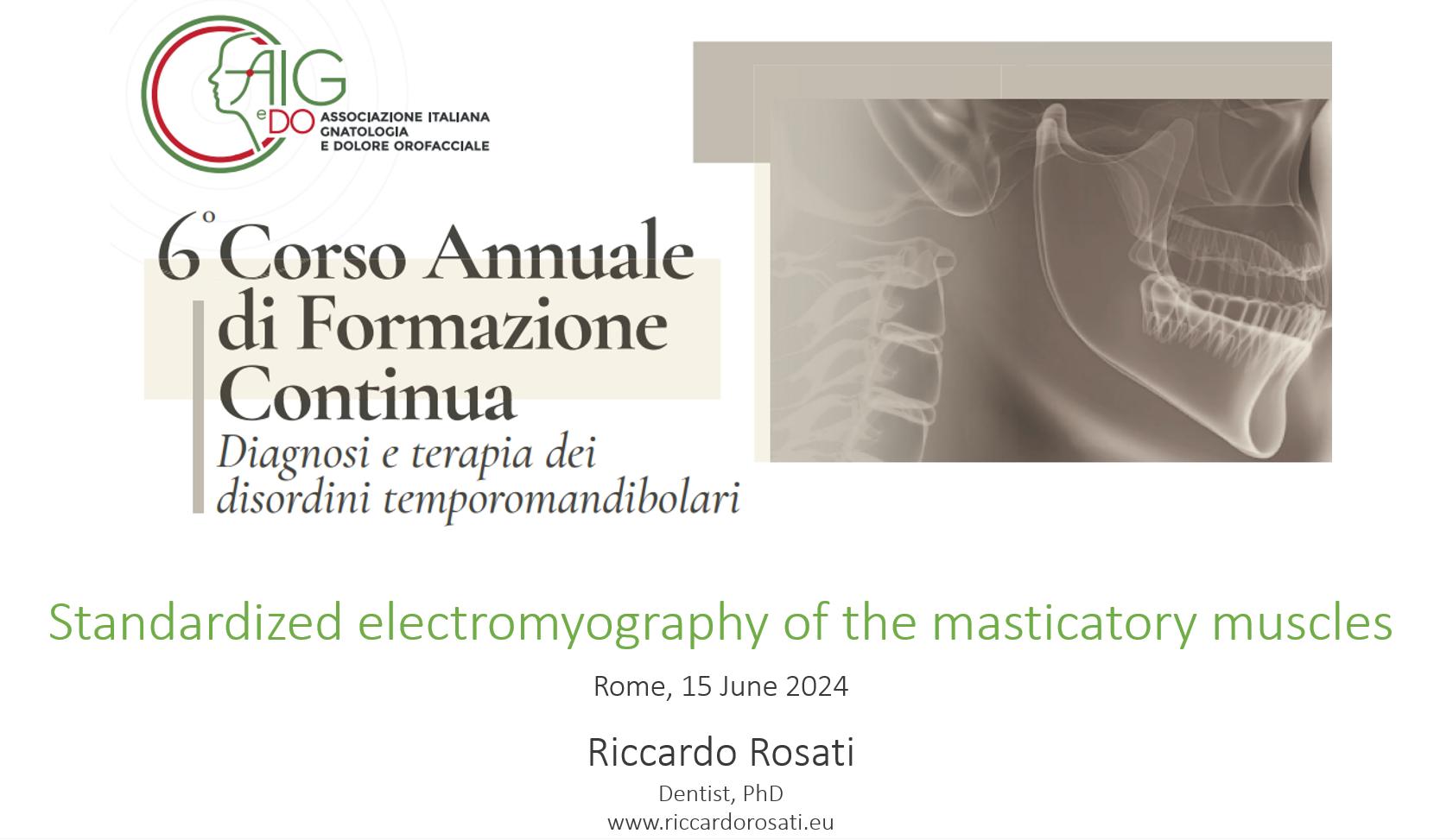Analisi emg dei muscoli masticatori al corso annuale dell’Associazione Italiana di Gnatologia e Dolore Orofacciale